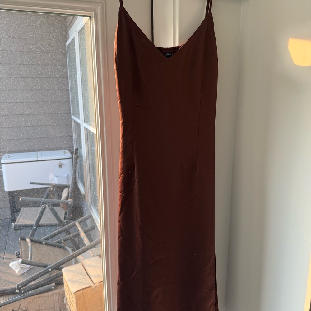 Abercrombie & Fitch Brown Spaghetti Strap Slip Dress